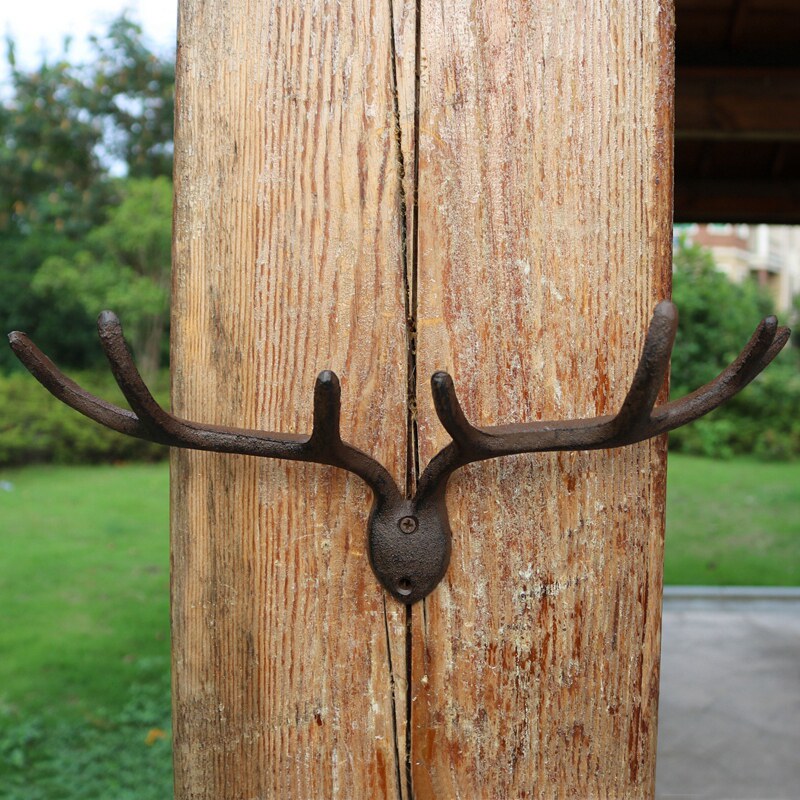 格嘉睿尔 欧美乡村复古铸铁铁艺鹿角挂钩墙挂壁饰家居装饰挂钩