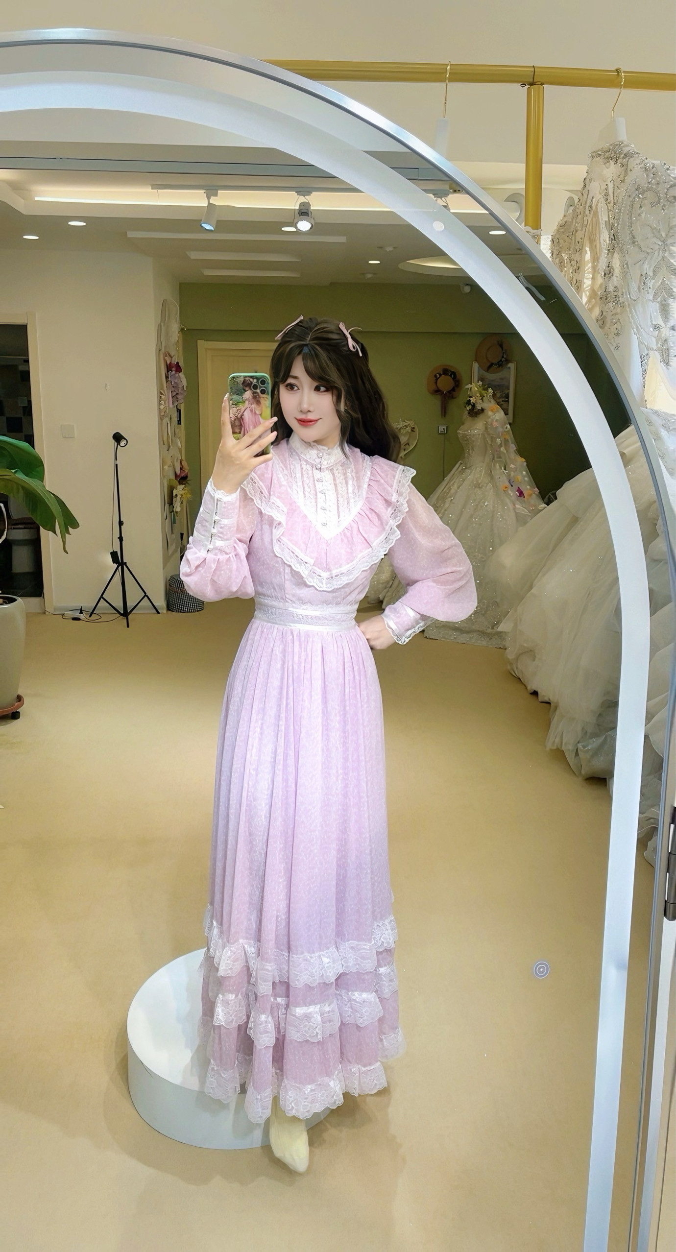 自制vintage古着复古法式田园风碎花连衣裙女夏长款礼服