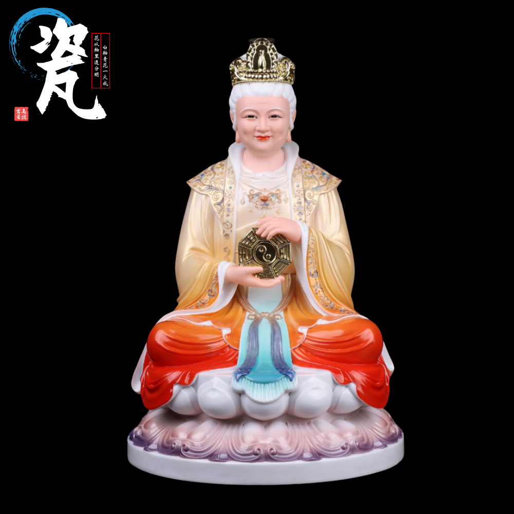 无生老母像体供奉家用汉白玉无极老母神像瑶池金母皇母无声老母