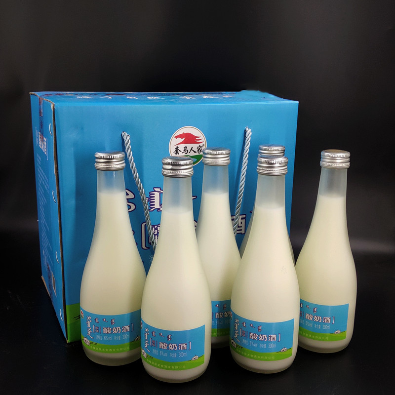 酒蒙古奶酒套马人家酒酸奶酒300ml*6瓶草原奶酒乳白醇香酒
