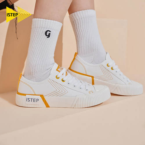 istep低帮情侣帆布鞋ins潮