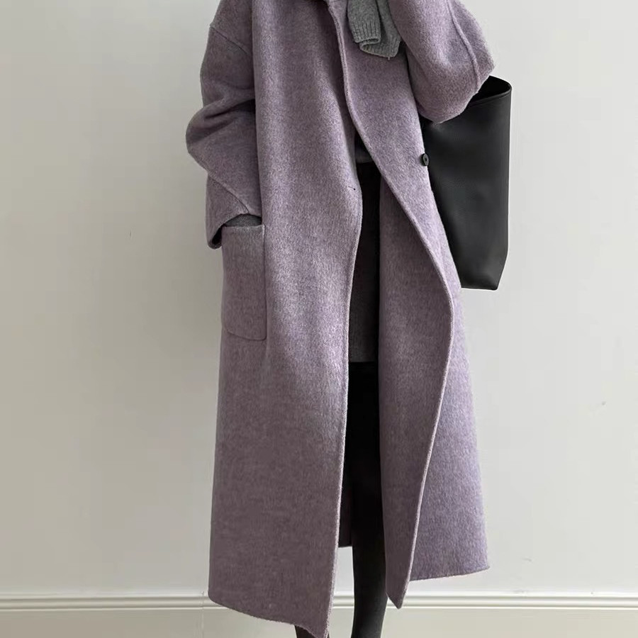 休闲立领羊毛呢子韩系高级中长款系带收腰显瘦羊毛外套大衣配腰绳,女装/女士精品,羽绒服,淘宝优惠券,粉丝福利购,淘宝优惠卷