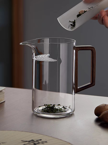 玻璃公道杯茶漏一体高档加厚耐热分茶器功夫茶具配件带盖过滤茶海