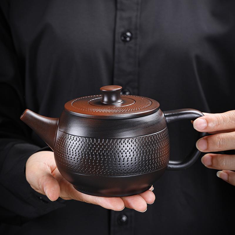 大容量紫陶汉瓦壶泡茶茶壶