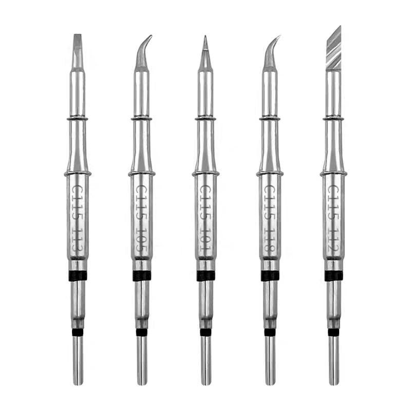 JBC原装115烙铁头通用焊纳米台尖头弯头112刀头113紫