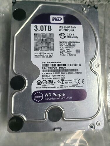西数机械硬盘 3T 紫盘 WD30PURX-64P6ZY0