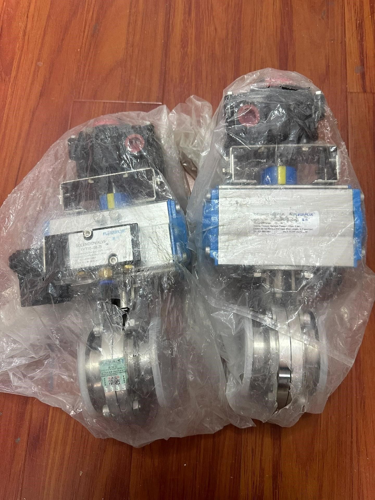 富乐气动蝶阀直径91,全新的