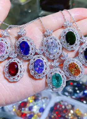 白色锆石镶满钻时尚项链气质晚宴饰品吊坠奢华锁骨链高级颈链保色