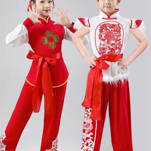 儿童安塞腰鼓服装陕西北民歌风表演出服小学生秧歌舞龙打鼓王小二