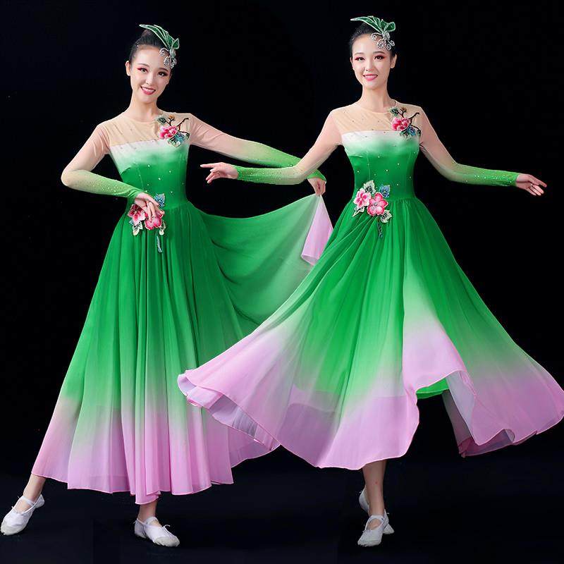 古典舞演出服女飘逸中国风2025新款套装咏荷伞舞大摆裙荷花蹈服装,女装/女士精品,民族服装/舞台装,淘宝优惠券,粉丝福利购,淘宝优惠卷