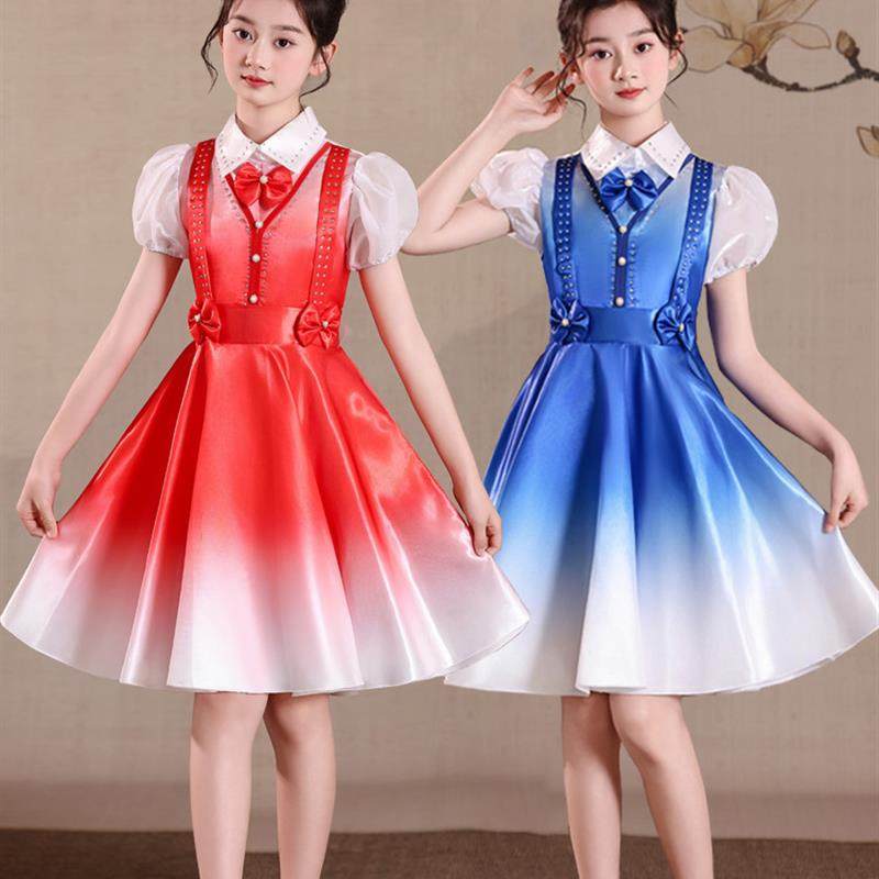 中小学生朗诵比赛儿童合唱表演服装爱国主题红领巾泡泡袖舞蹈服装,女装/女士精品,民族服装/舞台装,淘宝优惠券,粉丝福利购,淘宝优惠卷