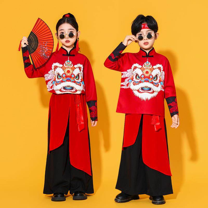 元旦儿童中国风演出服街舞走秀小学生国潮醒狮少儿打鼓服爵士舞酷,童装/婴儿装/亲子装,儿童演出服,淘宝优惠券,粉丝福利购,淘宝优惠卷