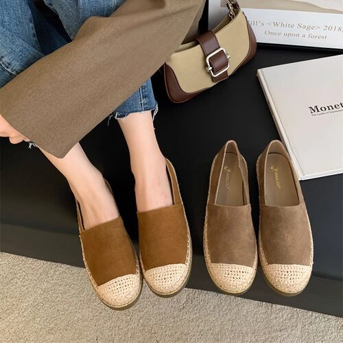 2026年新款复古休闲草编渔夫鞋