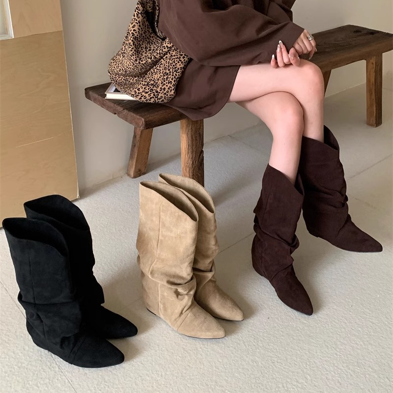 2024秋冬新款尖头西部牛仔靴