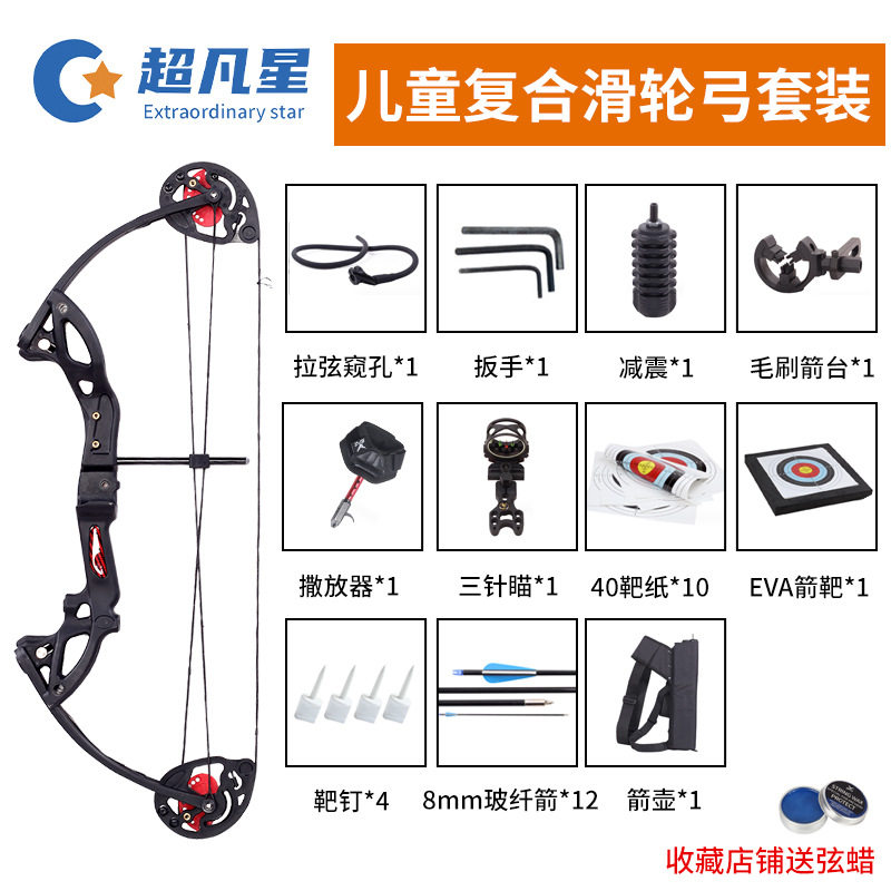 弓箭儿童复合滑轮弓室内外玩具竞技射箭少年户外娱乐射箭运动套装