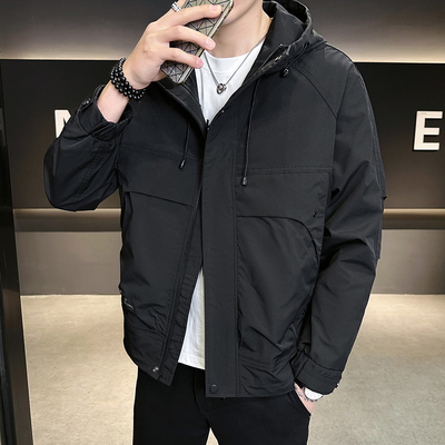 意大利新款连帽冲锋衣男士夹克