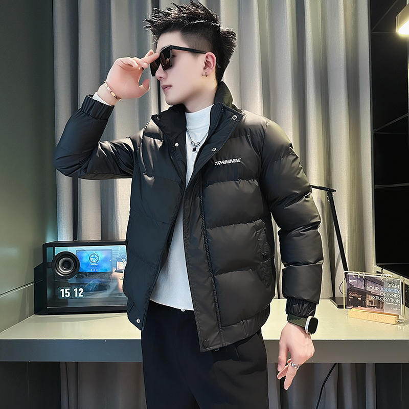 潮牌轻薄棉服外套男款2024年新款高级感痞帅短款刺绣棉衣外套男士