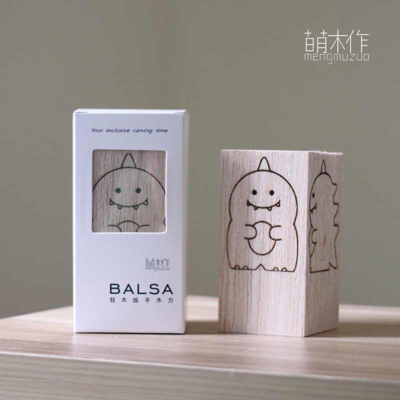手工diy卡通小木雕 解压治愈玩具 轻木练手木雕材料包 小恐龙造型