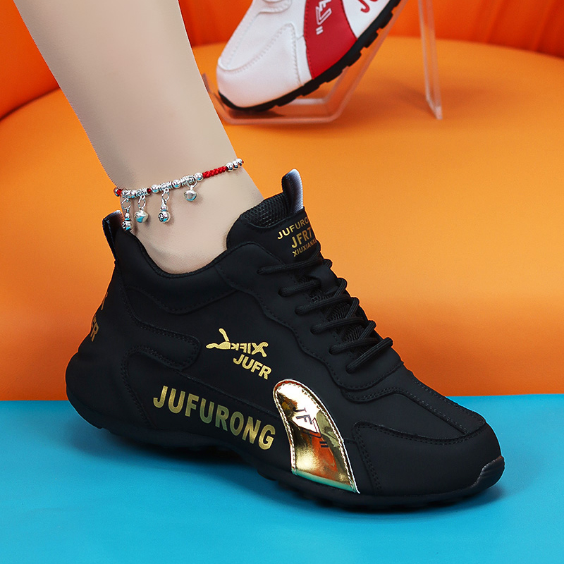 休闲运动秋冬加绒保女棉鞋内增高女鞋真皮运动休闲鞋网红百搭老爹