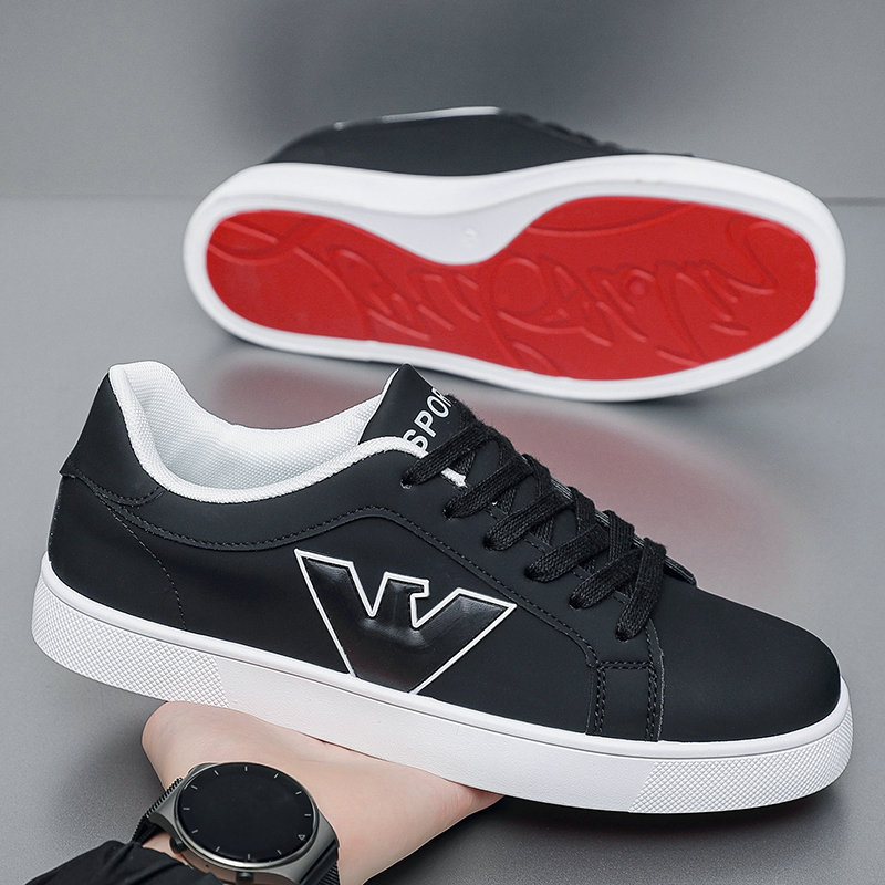 休闲运动男士潮牌红底透气板鞋四季休闲鞋时尚潮流运动鞋男小白鞋