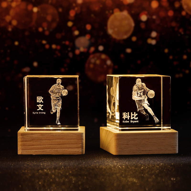 水晶篮球明星内雕水晶灯装饰摆件