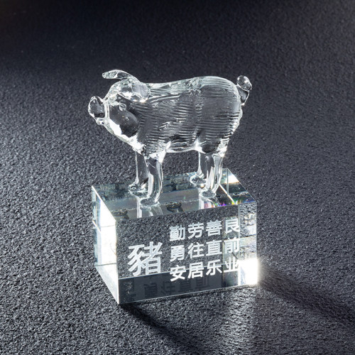 生肖水晶十二礼品摆件装饰品