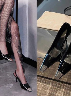 【兜哥家】2025春夏新款朴彩英rose同款高跟鞋细跟方头性感女