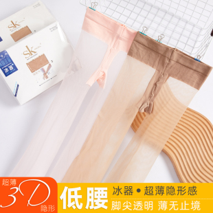 SK8228丝袜3D低腰连裤 袜夏超薄T裆隐形无痕肉色女高透黑丝袜