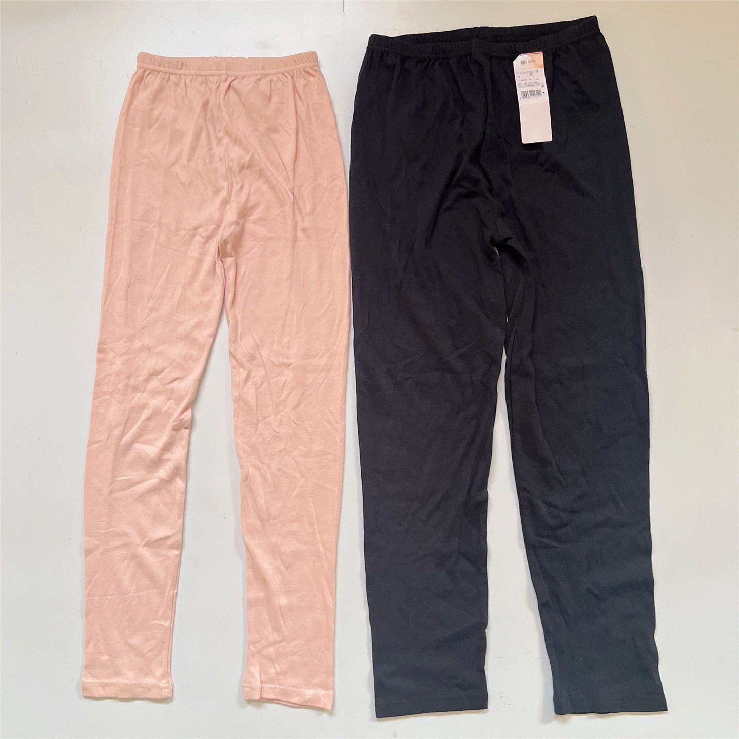 外贸日单纯棉面料女秋裤薄款保暖9分长裤弹力打底高腰单件裤特价