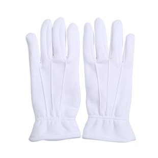 冬季执勤保暖棉加绒加厚白手套男女士安保交通礼仪检阅珠宝手套