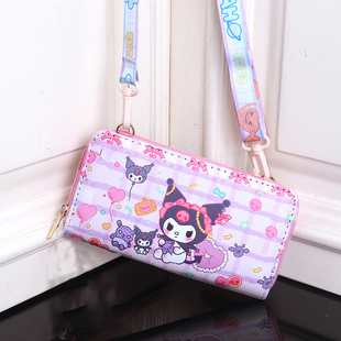 库洛米美乐蒂卡通可爱女童礼物儿童大容量钱包手提女孩斜挎手机包
