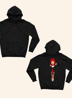 Jennie官网新专辑Ruby连帽衫宽松男女卫衣同款blackpink