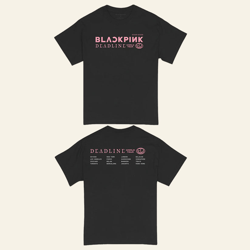 BLACKPINK 官网演唱会周边同款短袖Continent标志T恤 宽松圆领tee