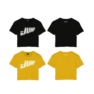 blackpink官网周边同款 JUMP 短款女短袖 T恤高腰楼肚子上衣宽松