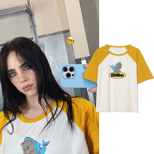 碧梨Billie Eilish官网周边同款周边T恤美式短袖夏季宽松男女tee