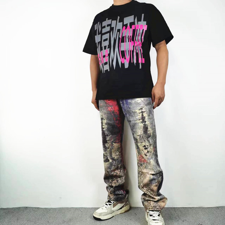 休闲数码直筒痞帅炸街长裤牛仔裤