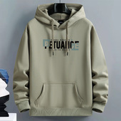 学生潮款 打底衫 百搭休闲上衣 加绒连帽卫衣男青年宽松大码 春秋新款