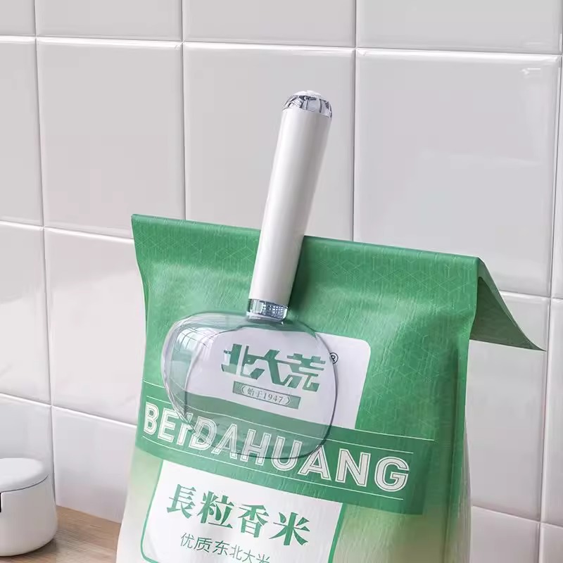 舀米勺多功能家用厨房五谷杂粮勺子带封口夹挖面勺面粉铲子量勺