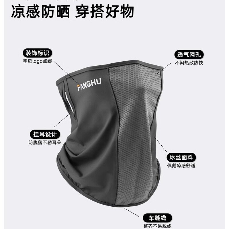 夏季挂耳防晒面罩男生全脸开车钓鱼脸罩女防紫外线摩托车遮阳面巾
