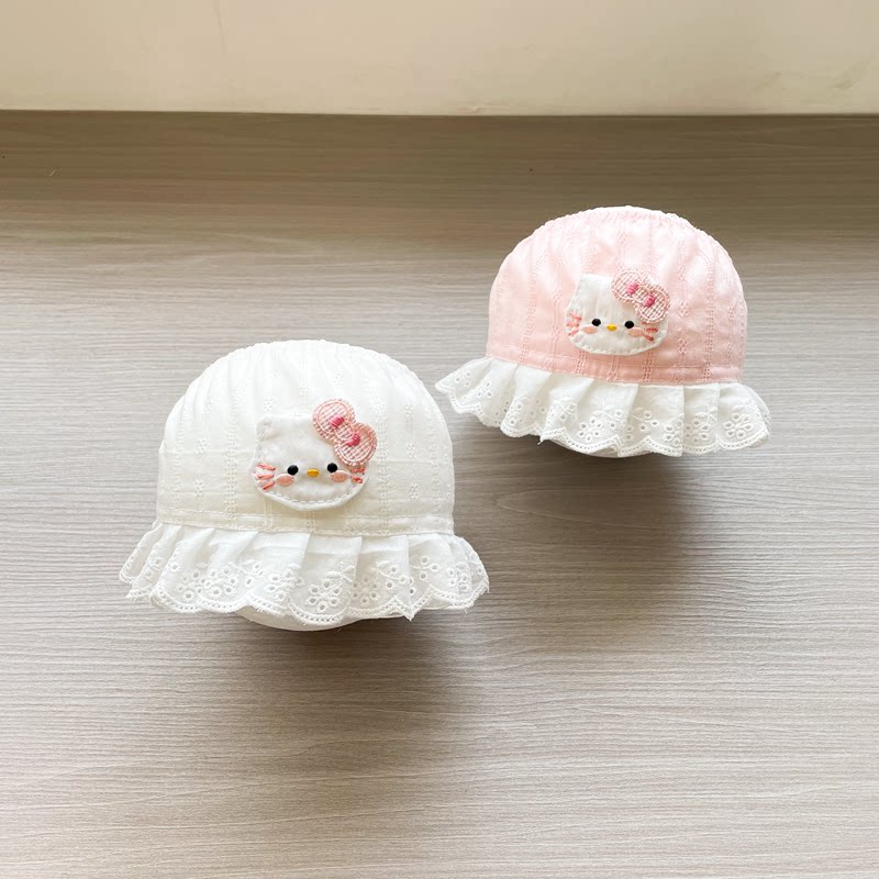 婴儿夏季囟门帽子可爱超萌猫咪