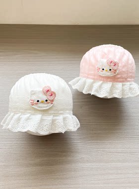 婴儿夏季囟门帽子可爱超萌猫咪