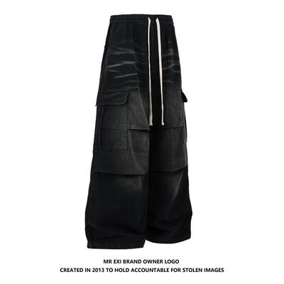 MREXI美式复古水洗工装牛仔裤