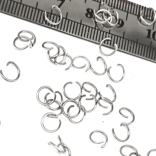 不锈钢开口圈单圈跳环 保色钛钢小圆圈尾圈吊环diy饰品连接扣配件