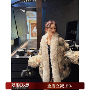 【二米专属】【玉兔】新中式国风大毛领冬季羽绒服女款外套