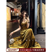 国风刺绣41梭吊带裙 曲水眠 呼呼专享 三吉黑花