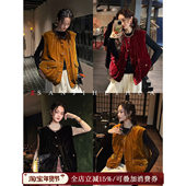 福金 三吉黑花 羽绒马甲织金钉珠丝绒 汤曼妮粉丝专享