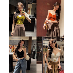 丝绒吊带背心女外穿打底无袖 醉梦 上衣内搭 夏天粉丝专享