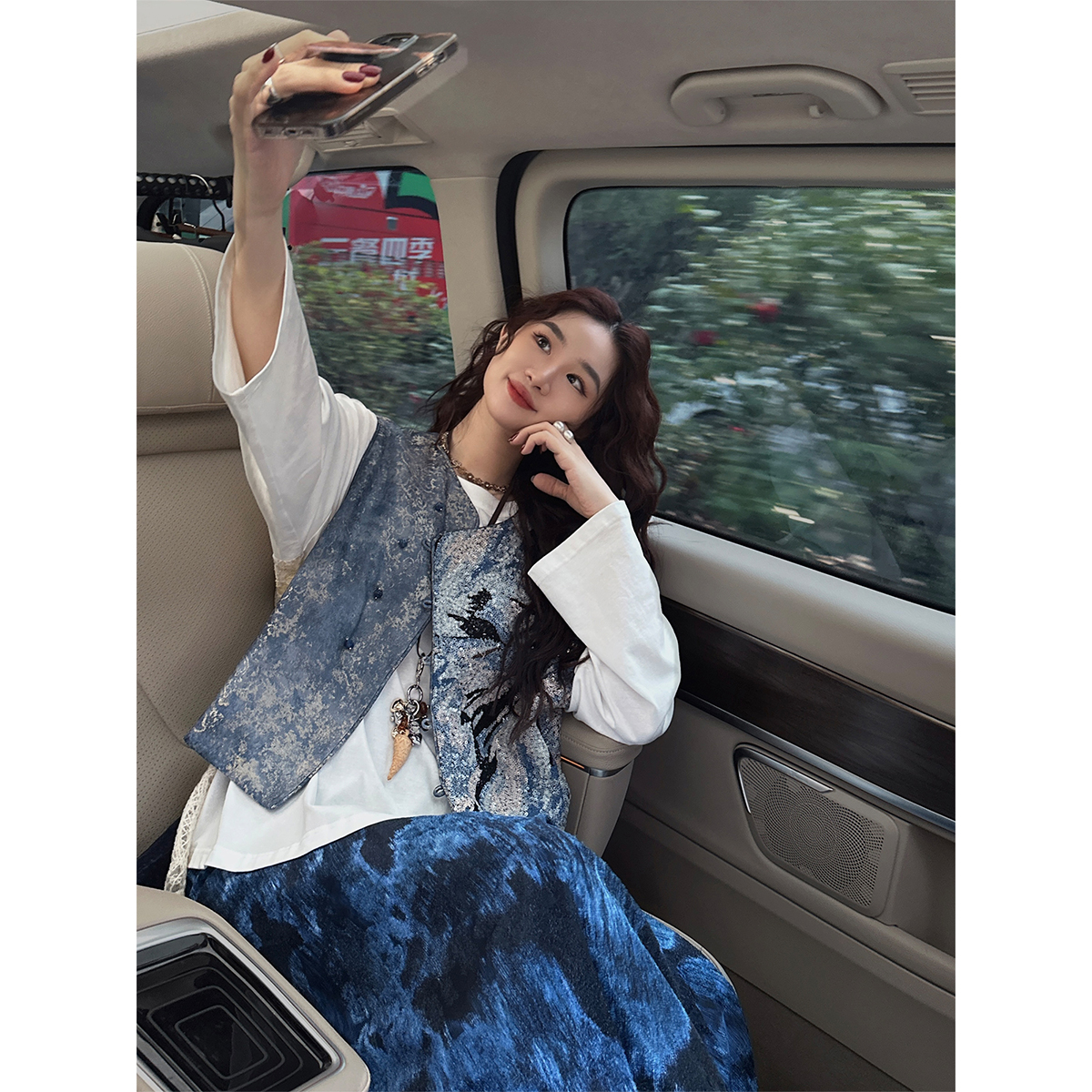 【小琼专属】三吉黑花【昭愿】马甲女时髦洋气叠穿背心上衣