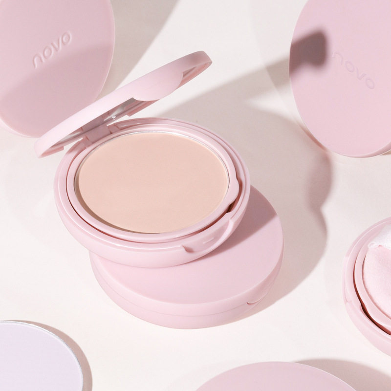 国货彩妆NOVO新款光透柔焦粉饼定妆哑光小众品牌散粉修容高光