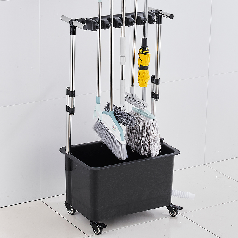 落地式可移动拖把架不锈钢置物架放扫把固定挂架清洁工具收纳架子
